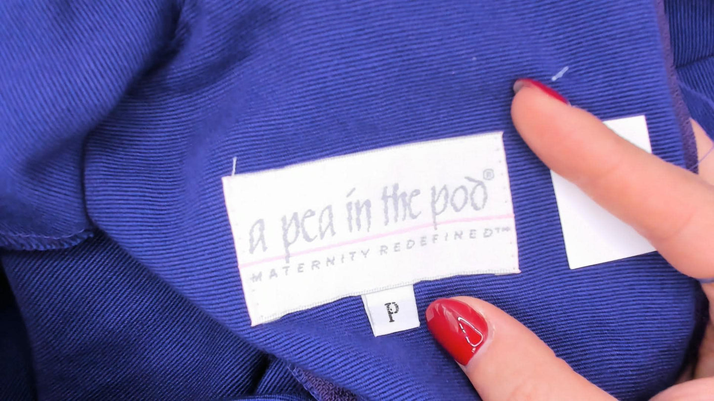 90s A Pea In The Pod Puff Sleeve Dress Purple Black Bow Knee Length Medium