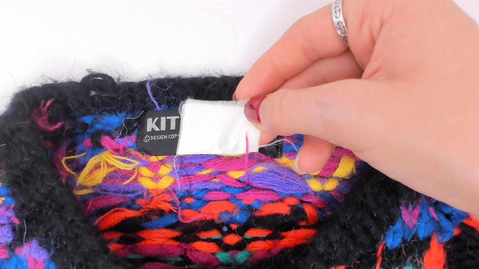 90s Kitty Hawk Fair Isle Sweater Black Multicolor Diamond Pullover Small S