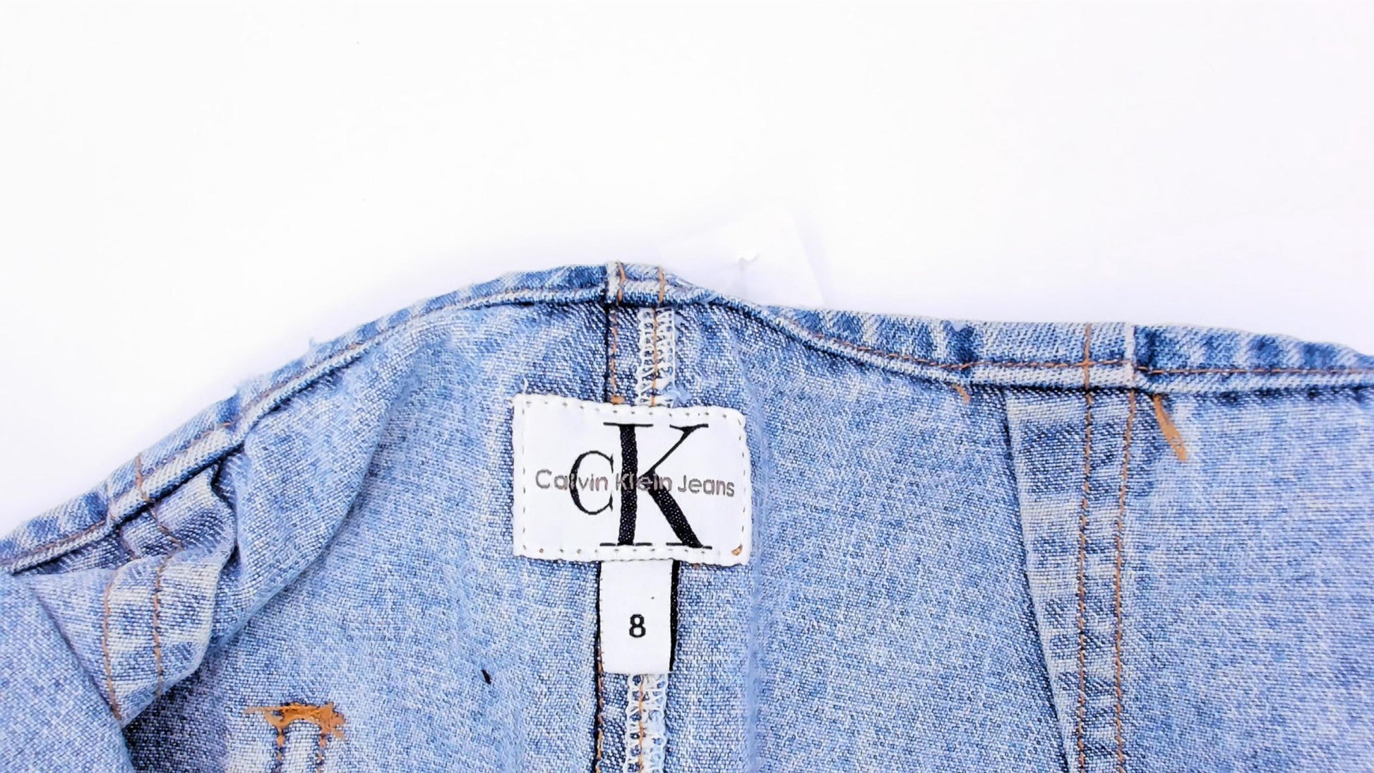 90s Calvin Klein Denim Mini Skirt Light Wash Blue A-Line Small S