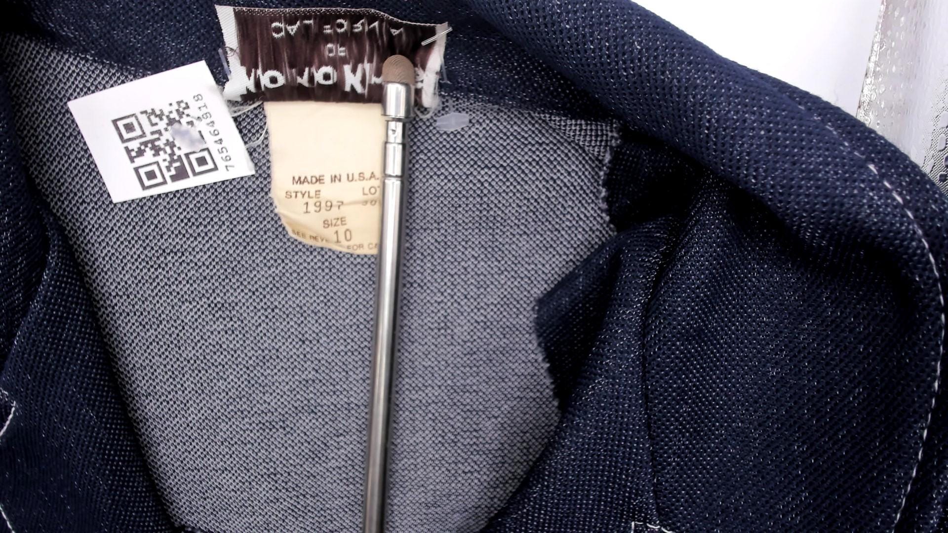 70s KokoKnits Denim Jacket Navy Snap Button Blazer Medium