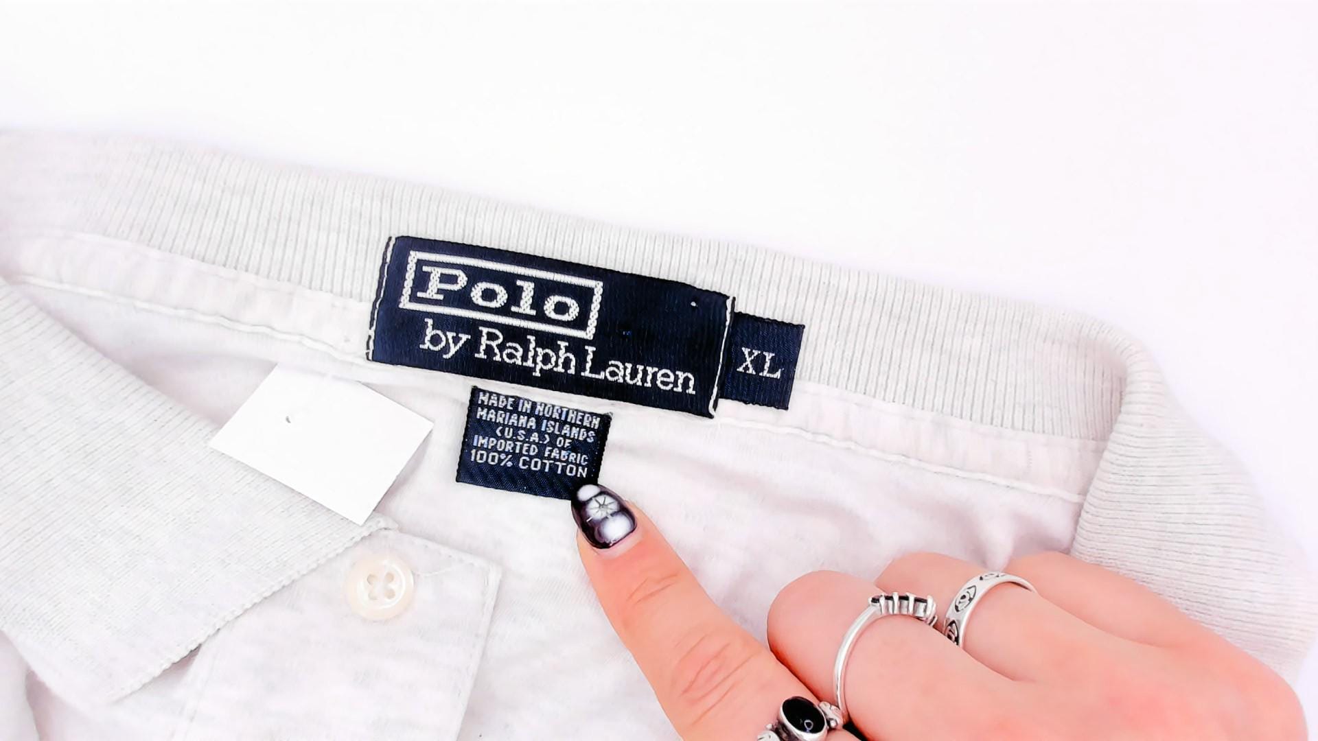 90s Polo Ralph Lauren Heather Grey Cotton Polo Shirt Extra Large XL