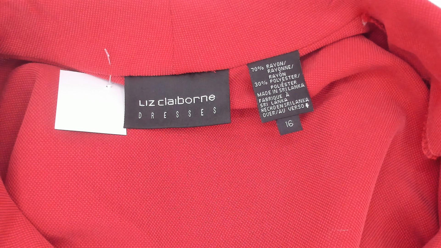 90s Liz Claiborne Burgundy Maxi Shirtdress Notched Collar Button Front Extra Large