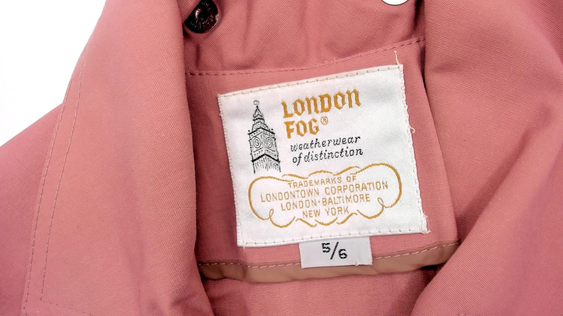 80s London Fog Dusty Rose Cotton Anorak Jacket White Collar XS