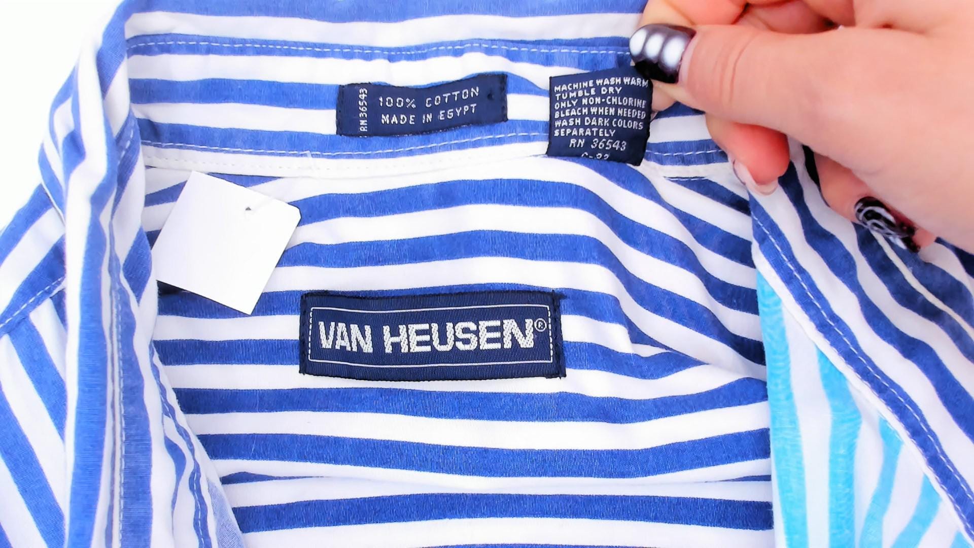 90s Van Heusen Multi-Stripe Patchwork Cotton Button-Up Shirt Large L
