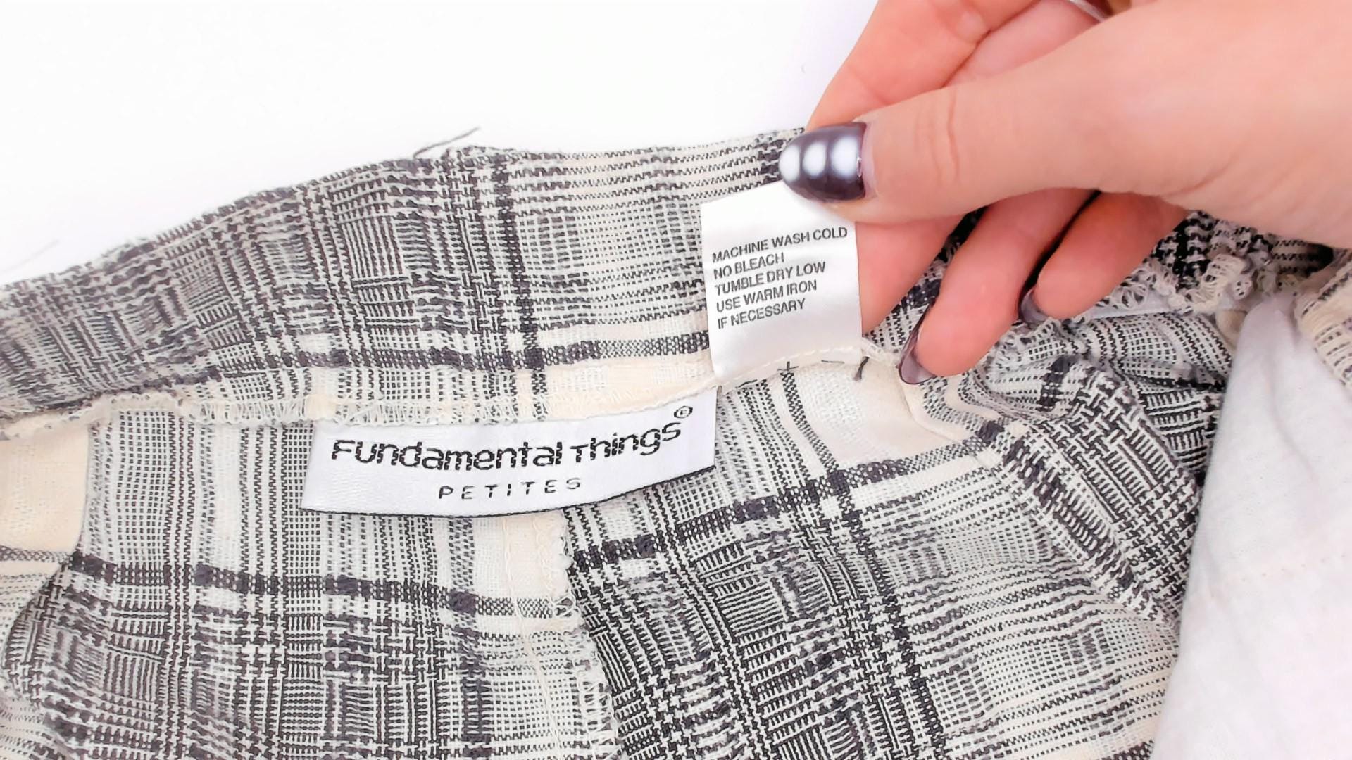 80s Fundamental Things Plaid Linen Bermuda Shorts Black Cream High Waist Pleated Extra Small