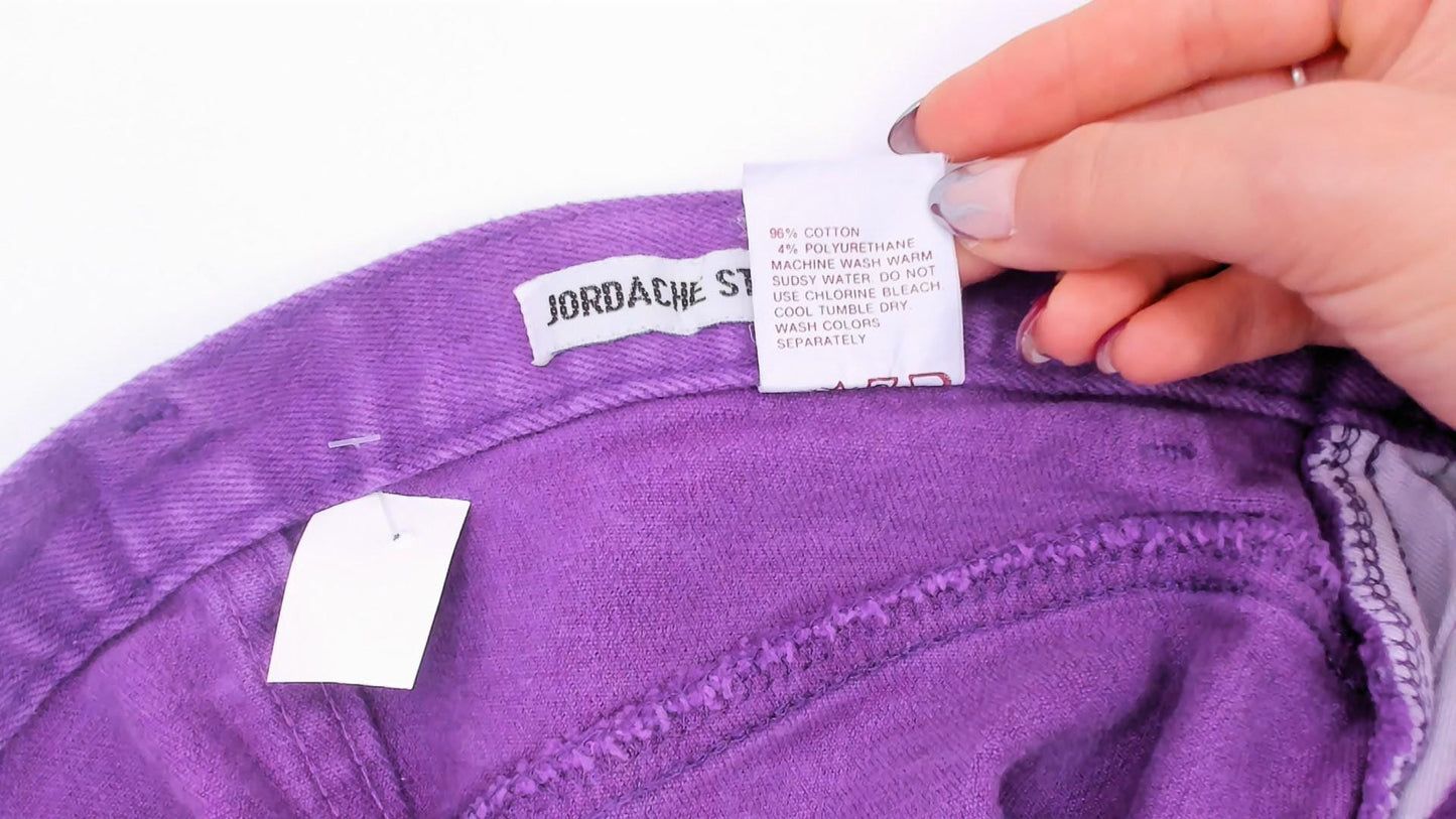 90s Jordache Purple Denim Knee Skirt High Waist Pencil Jean Small S