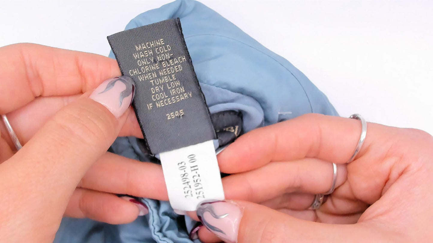 2000s Banana Republic Puffer Zip Jacket Slate Blue Cropped XS