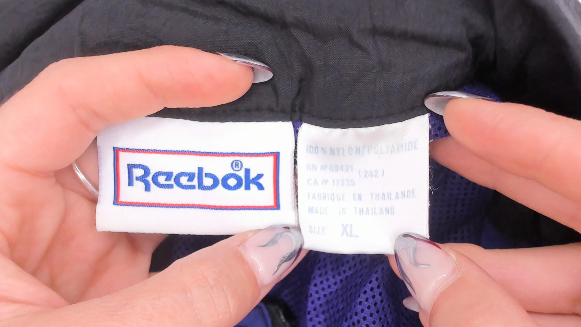 90s Reebok Windbreaker Colorblock Red Purple Black Jacket Extra Large XL
