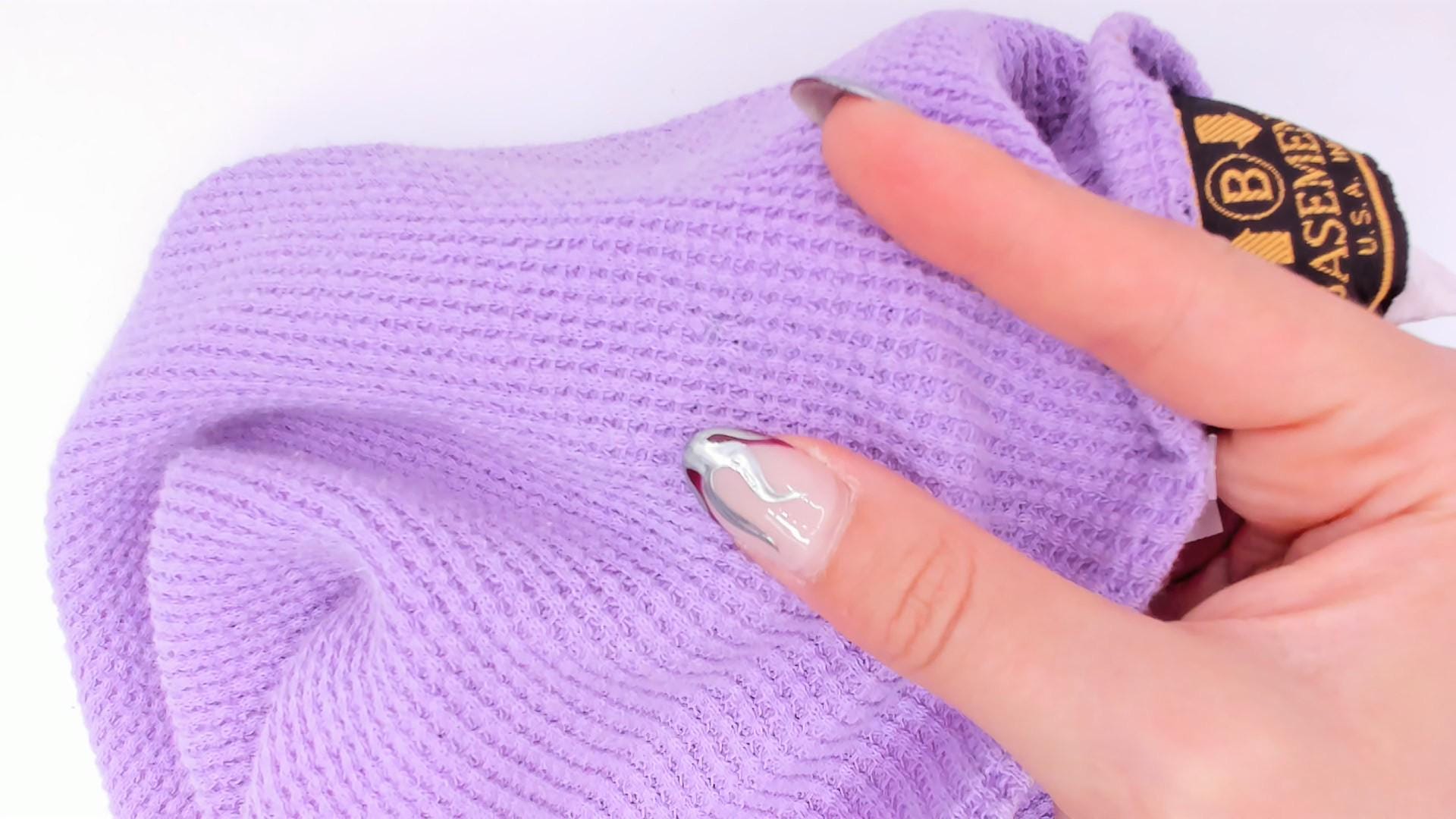 90s Basement Lavender Waffle Knit Maxi Dress Flutter Sleeve Scoop Neck One Size