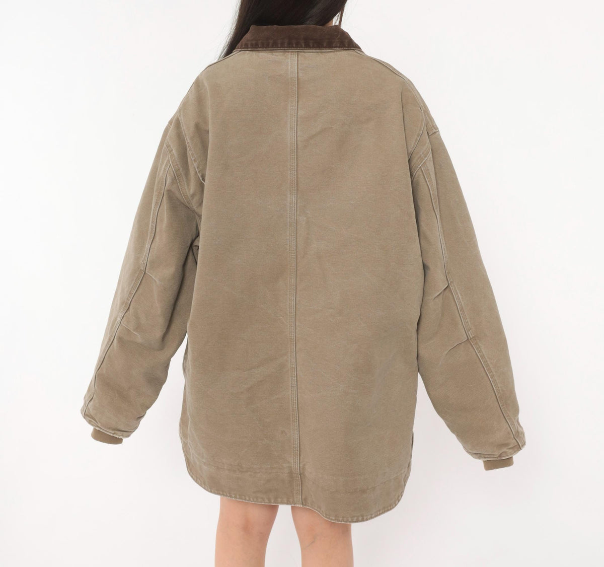 2000s Carhartt Duck Canvas Chore Coat Tan Brown Lined XXL