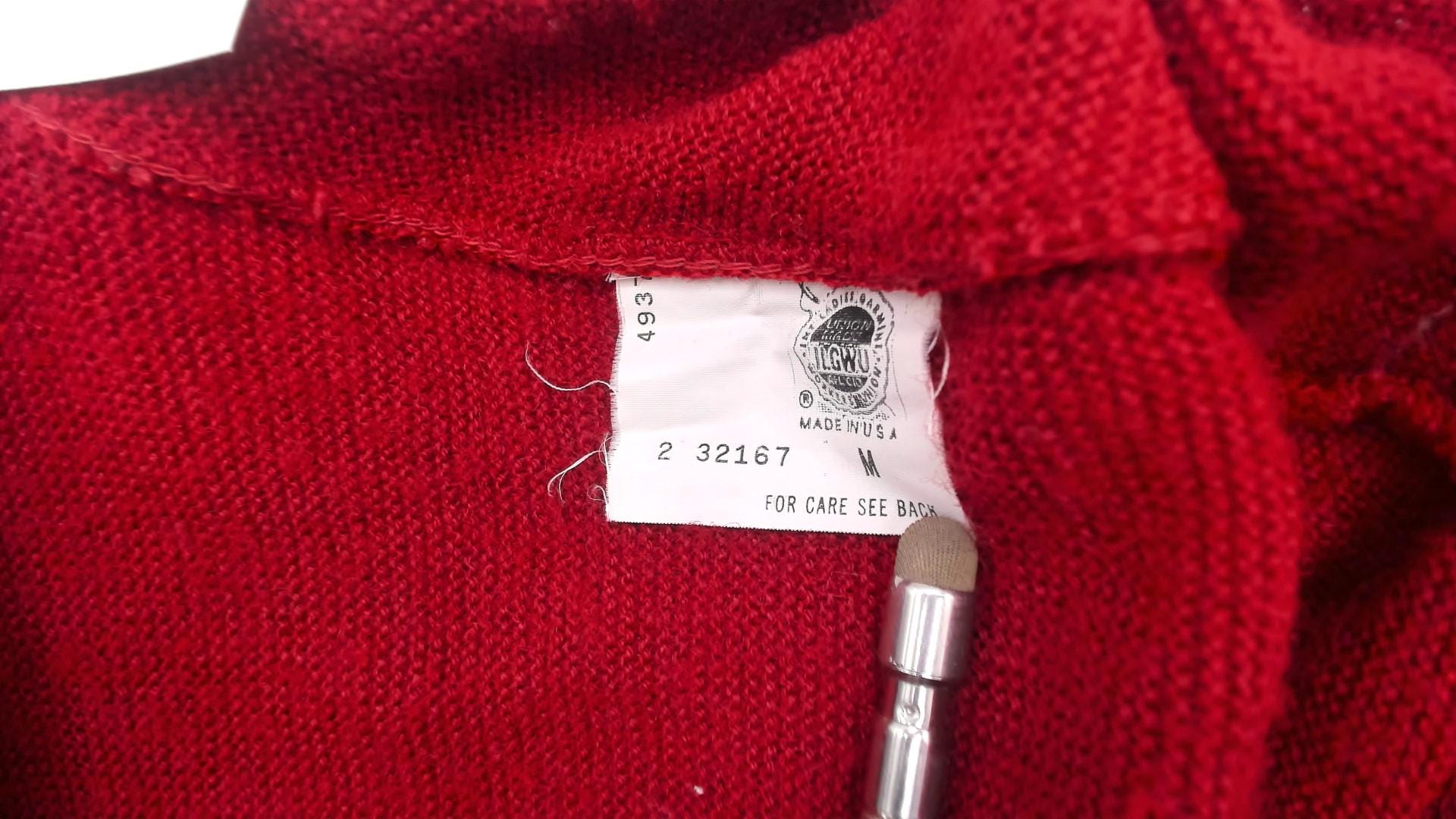 80s Arnold Palmer Burgundy Cardigan V-Neck Button Front Knit Medium