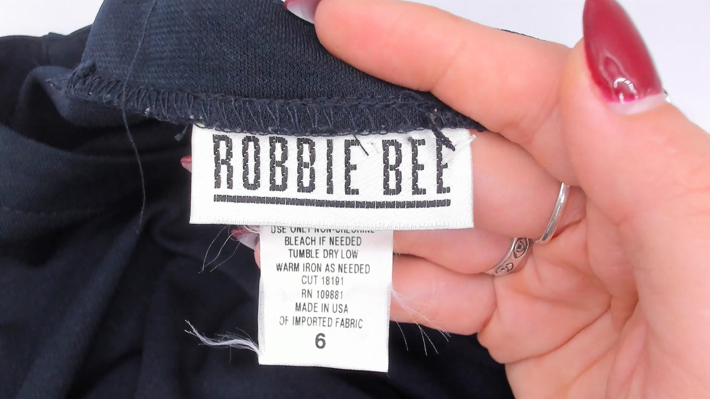 90s Robbie Bee Drop Waist Dress Navy Cream Pleated Colorblock Small