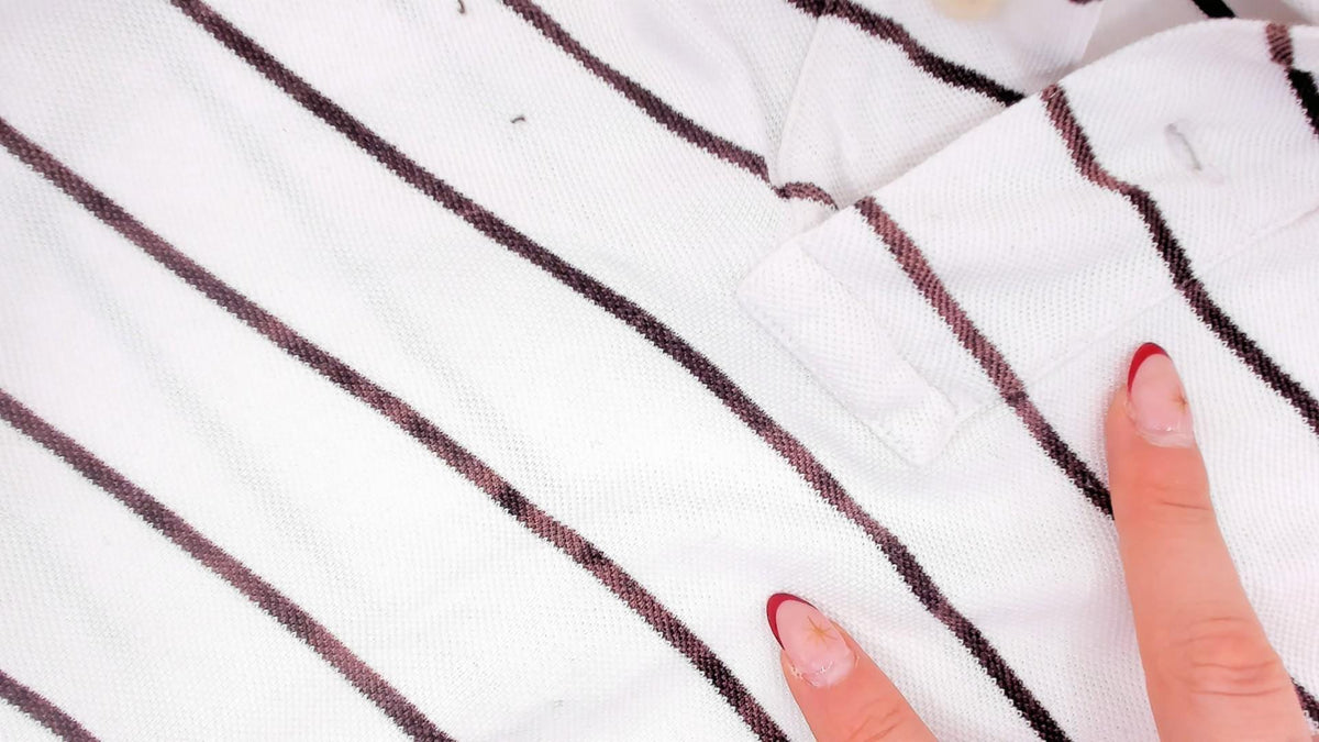 90s Polo Ralph Lauren Striped Cropped Polo Shirt White Brown Cotton Medium