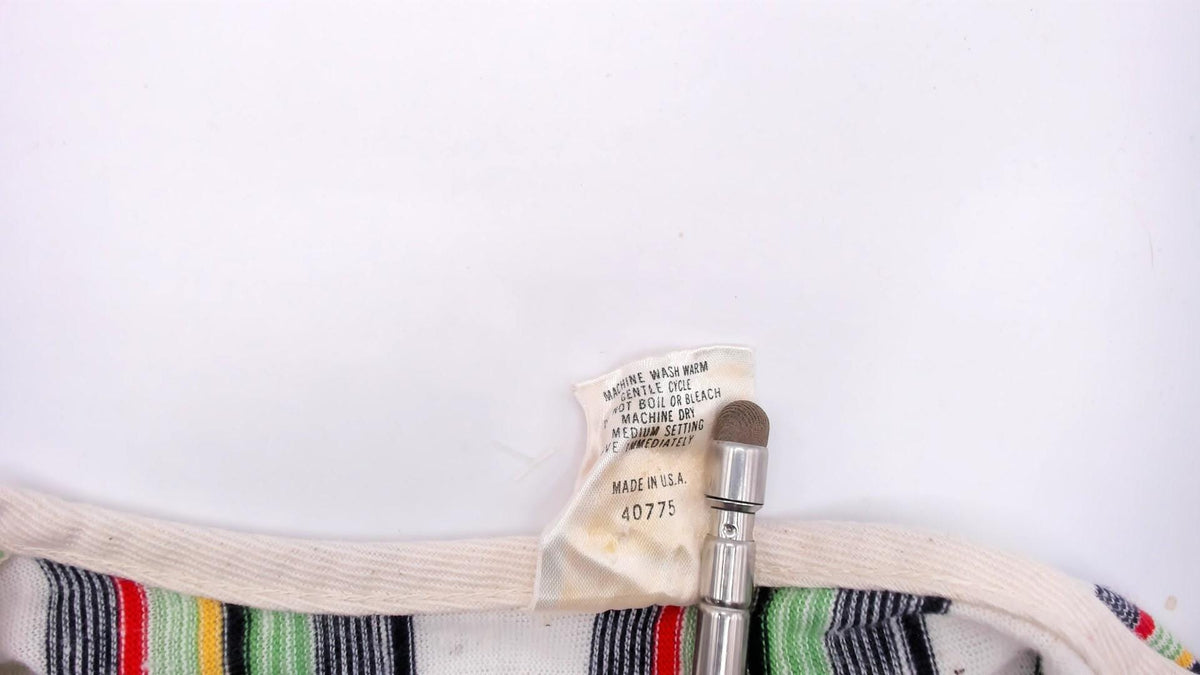 70s Esprit Multicolor Striped Henley Short Sleeve Cotton Shirt Extra Large XL