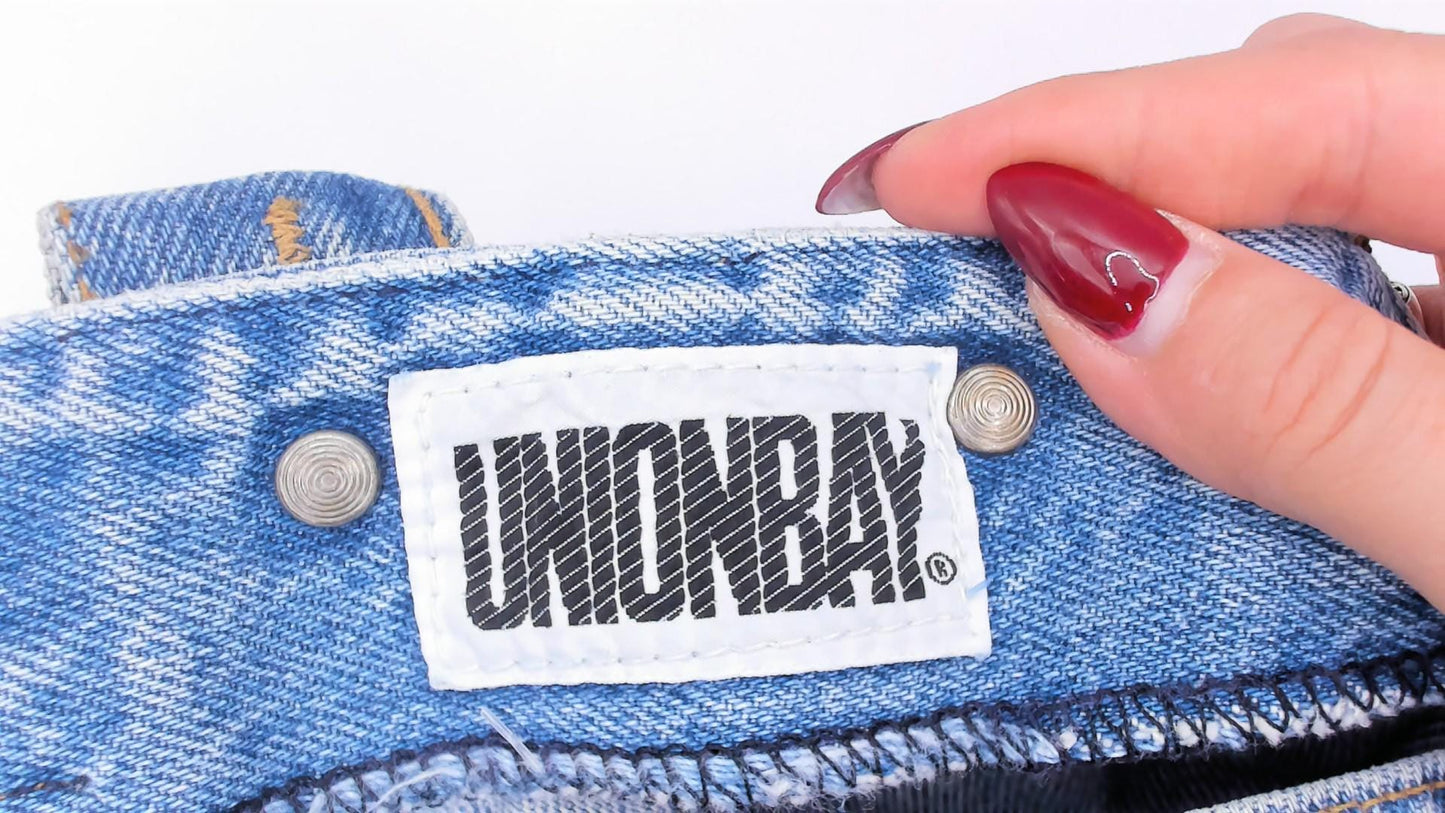 90s Union Bay Denim Overalls Light Wash Bib Front Cotton Medium