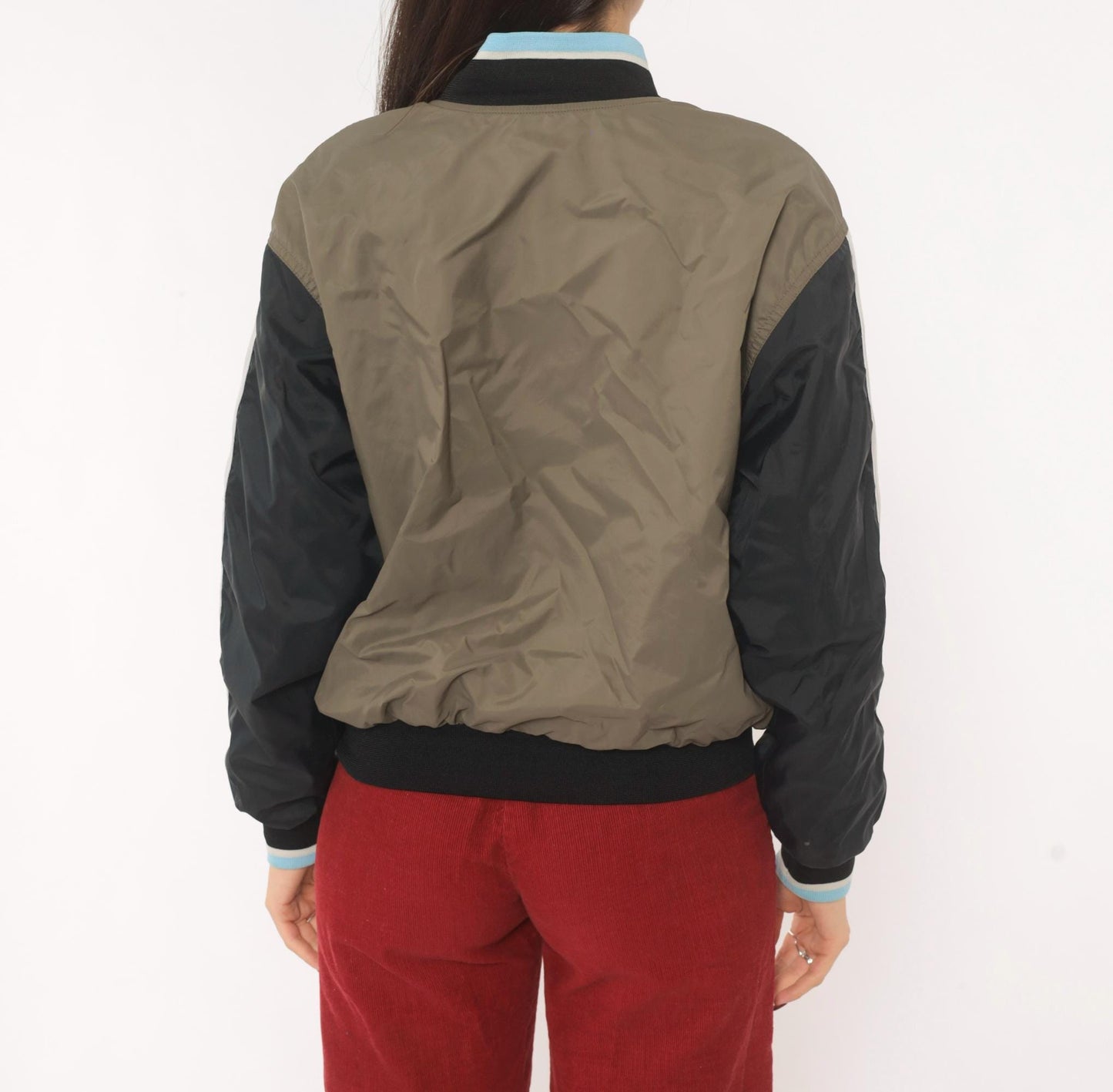 00s Nike Reversible Bomber Windbreaker Grey Fleece Taupe Colorblock Small