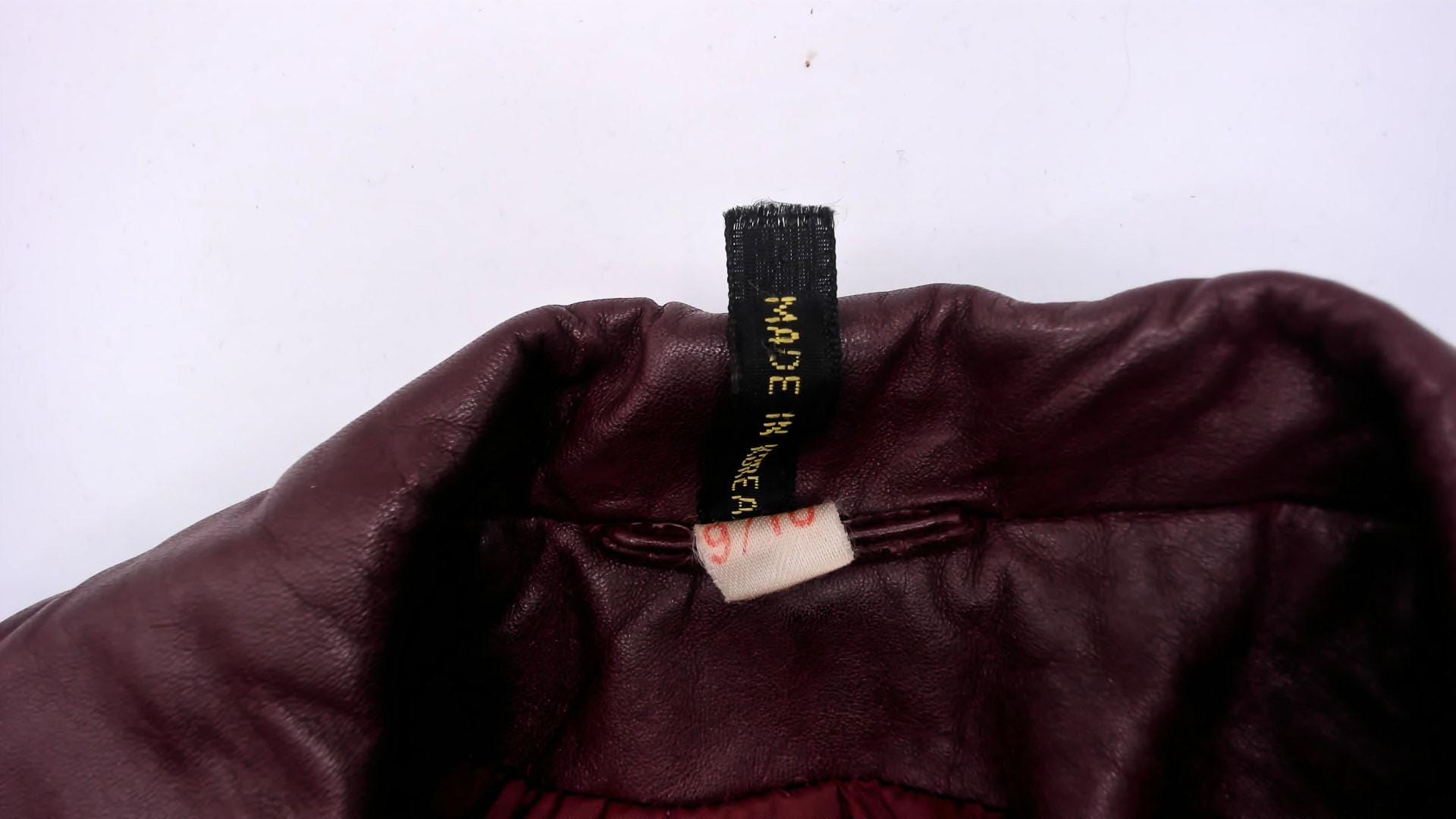70s Burgundy Leather Blazer Single Button Notched Lapel Fitted Waist XS