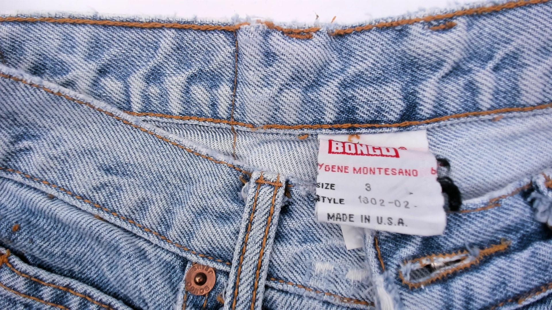 90s Bongo Blue Jeans Light Wash Cutoff Denim Shorts High Waisted Small 26