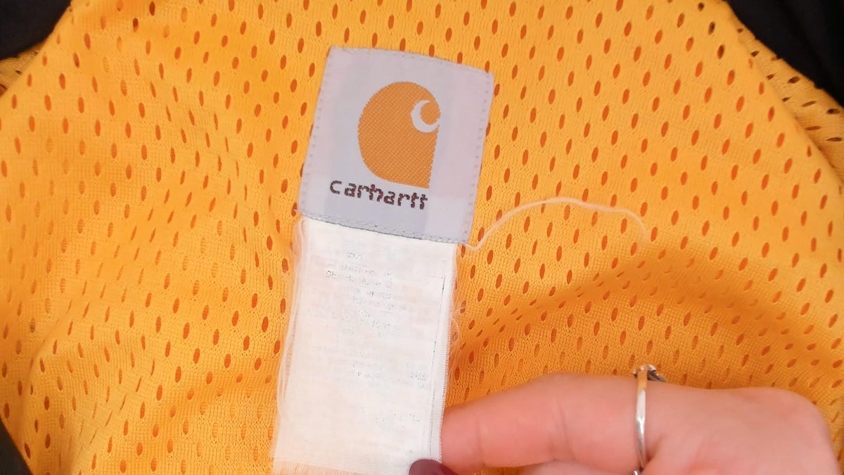 2000s Carhartt Yellow Hooded Windbreaker Jacket Storm Flap XXL