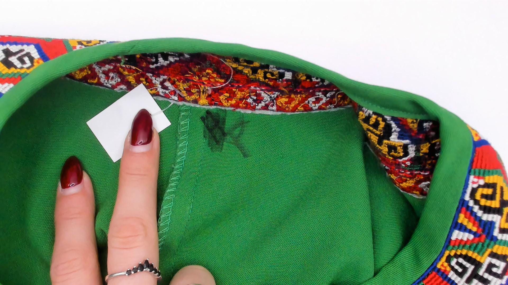 70s Emerald Green Maxi Dress Embroidered Neckline Long Sleeve Kaftan Extra Small XS