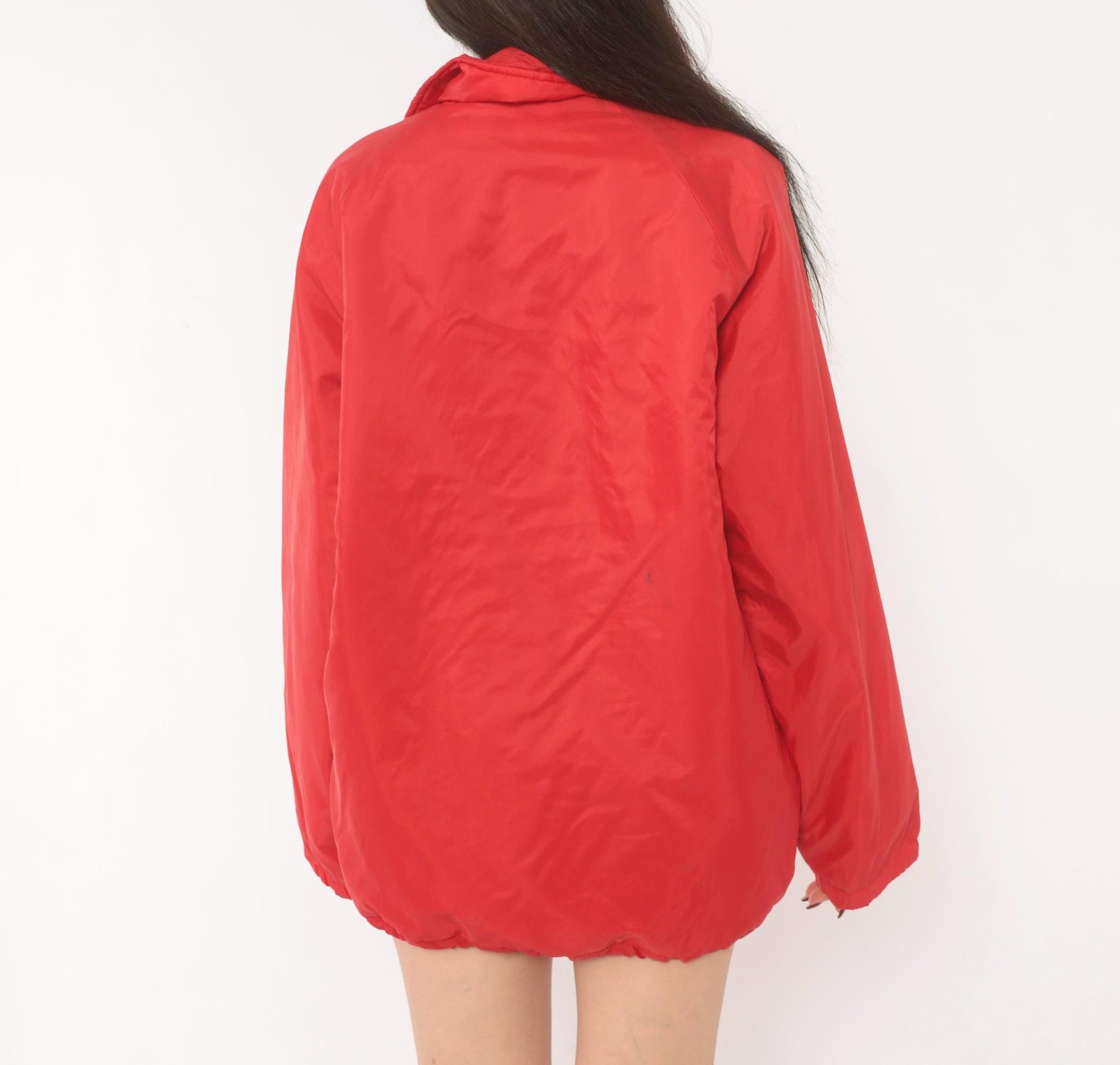 80s Sportsmaster Red Coach Jacket Snap Front Windbreaker Medium M