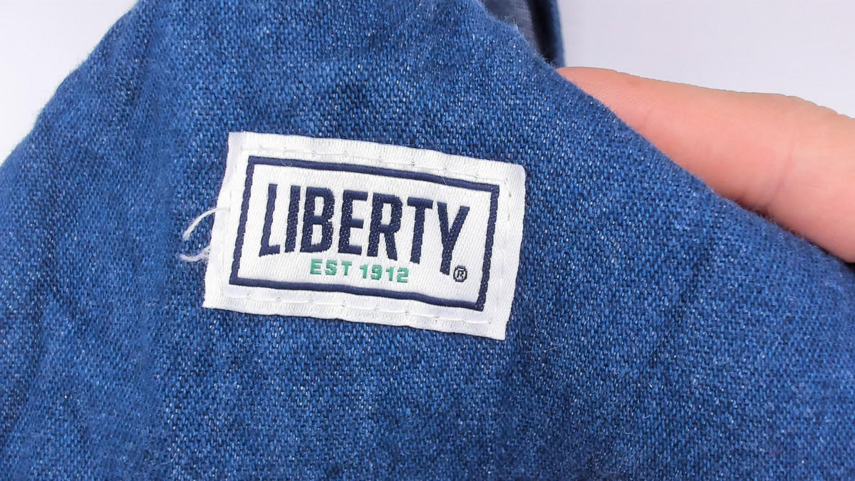 Y2K Liberty Blue Denim Bib Overalls Cotton Wide Leg Carpenter Unisex Extra Large XXL