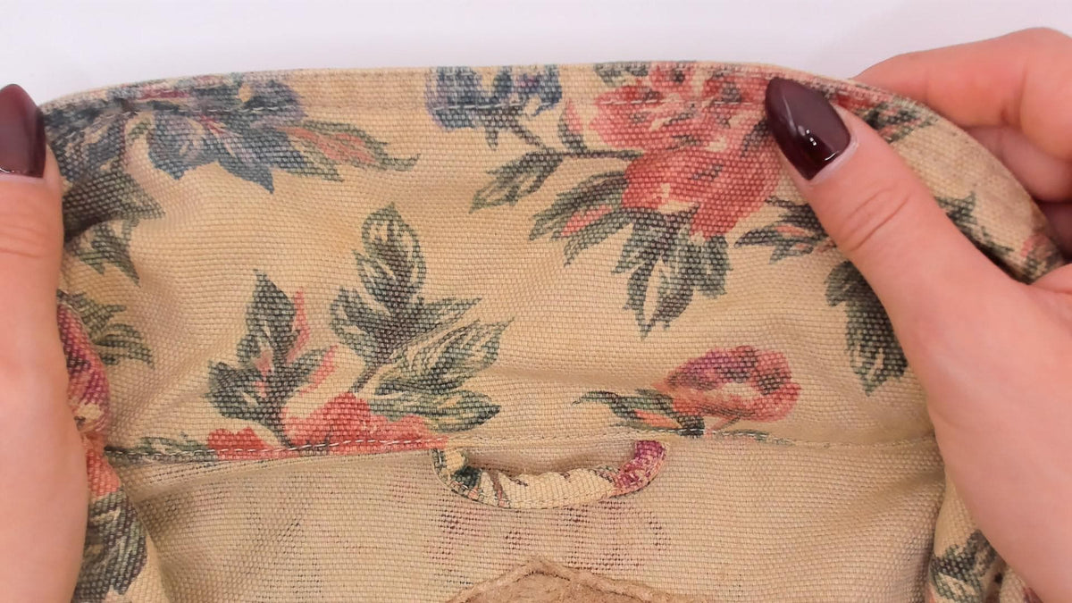 90s Woolrich Floral Denim Jacket Beige Cotton Canvas Pink Rose Print Extra Large XL