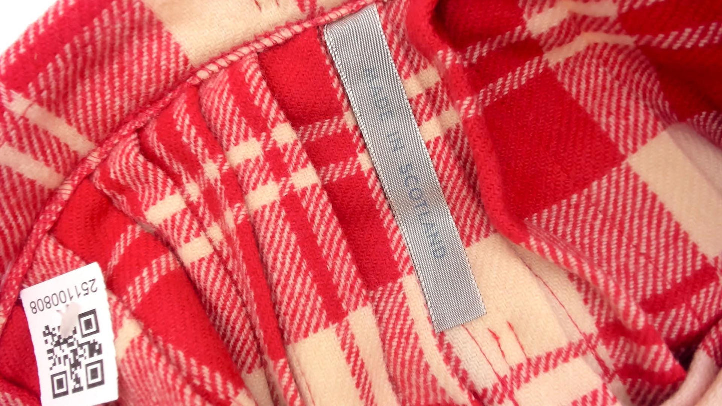 70s Laird Portch Tartan Wool Kilt Skirt Red Cream Pleated Wrap Small Medium