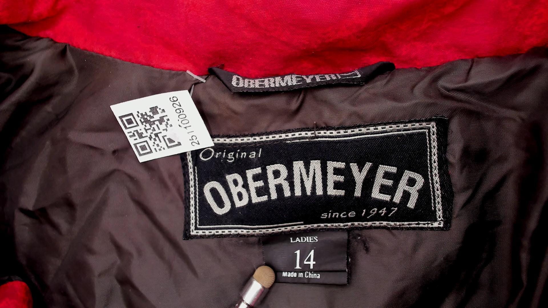 80s Obermeyer Red Nylon Windbreaker Ski Jacket Colour-Block Extra Large XL