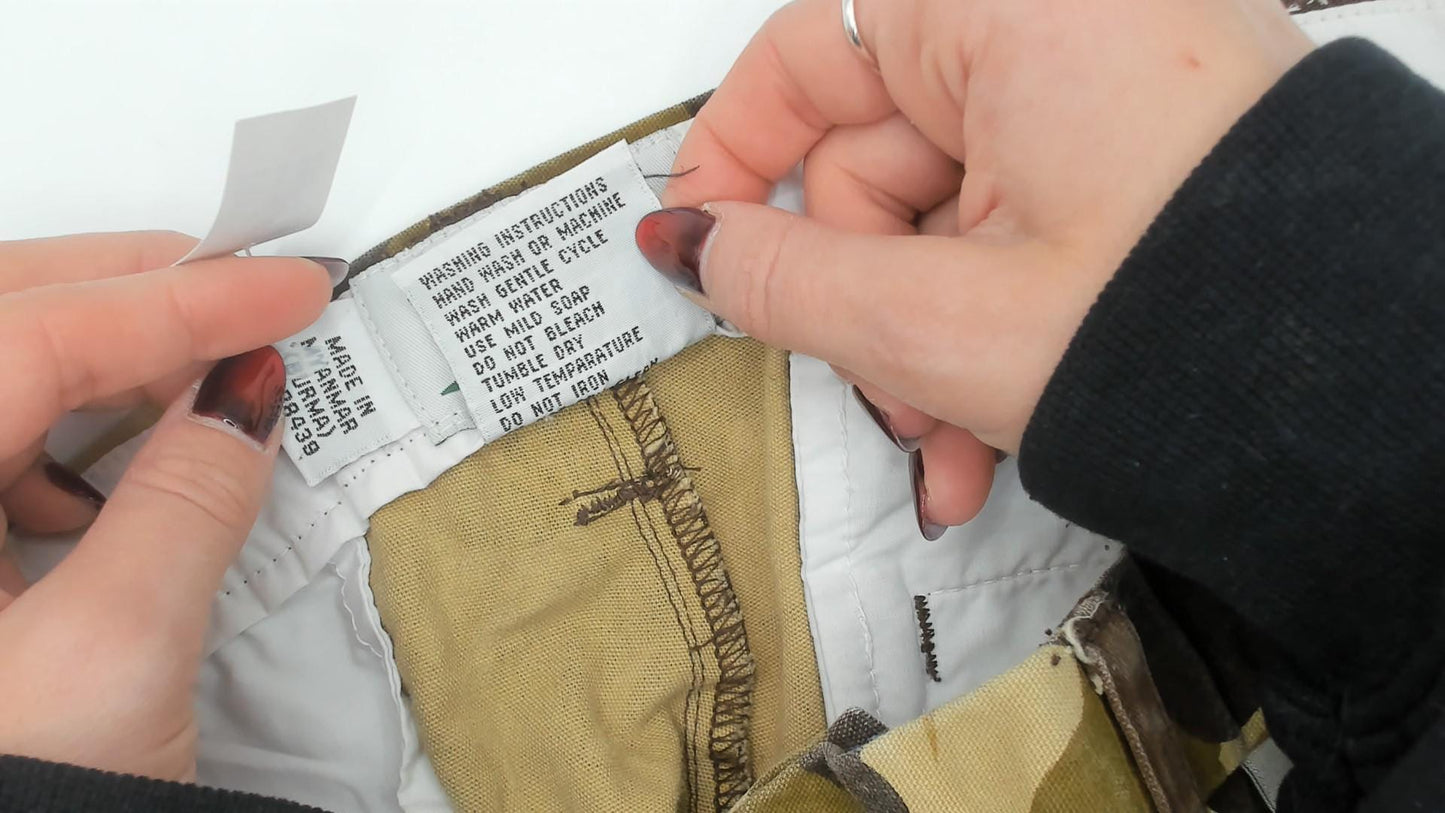 Y2K Mount'n Prairie Camo Pants Straight Leg Reed Print Brown Tan 38