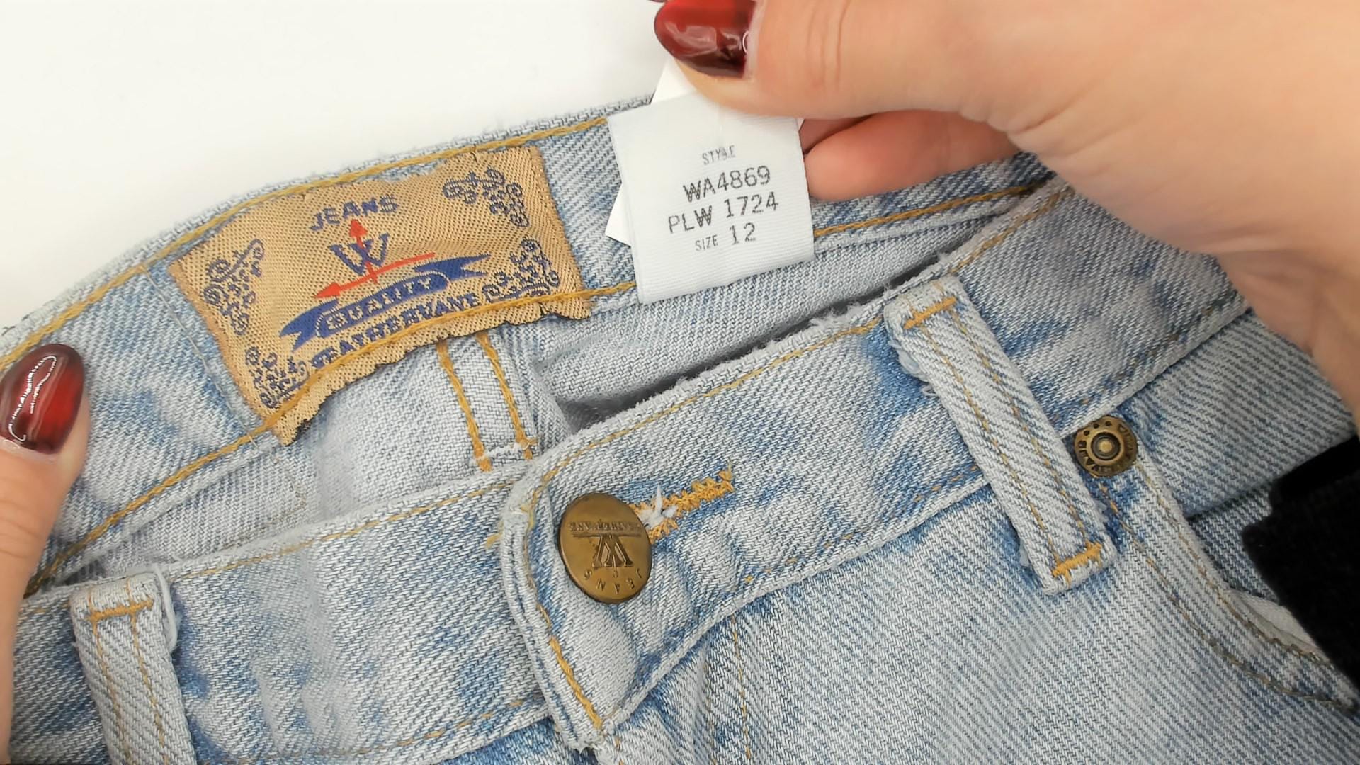 90s Light Blue High-Waisted Straight Leg Jeans Cotton Denim Medium