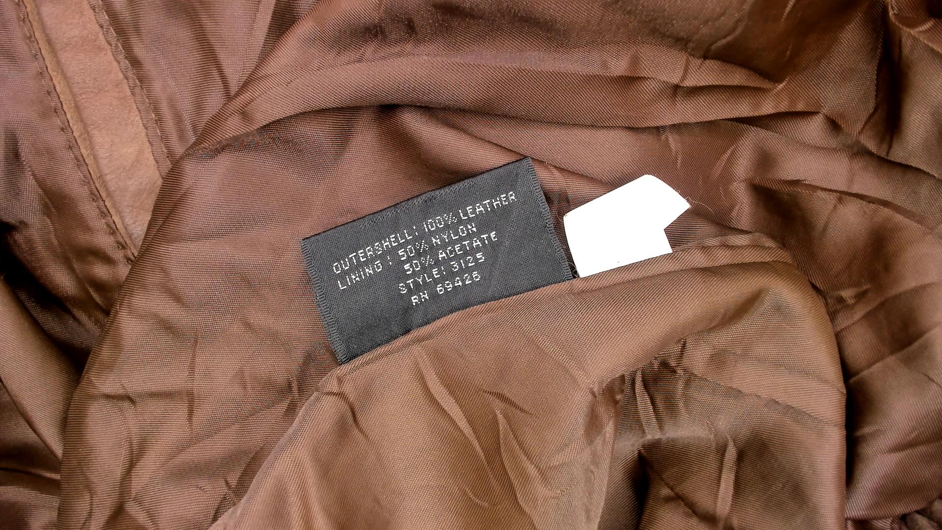 90s Wilsons Leather Brown Bomber Jacket Cropped Moto Zipper Small S
