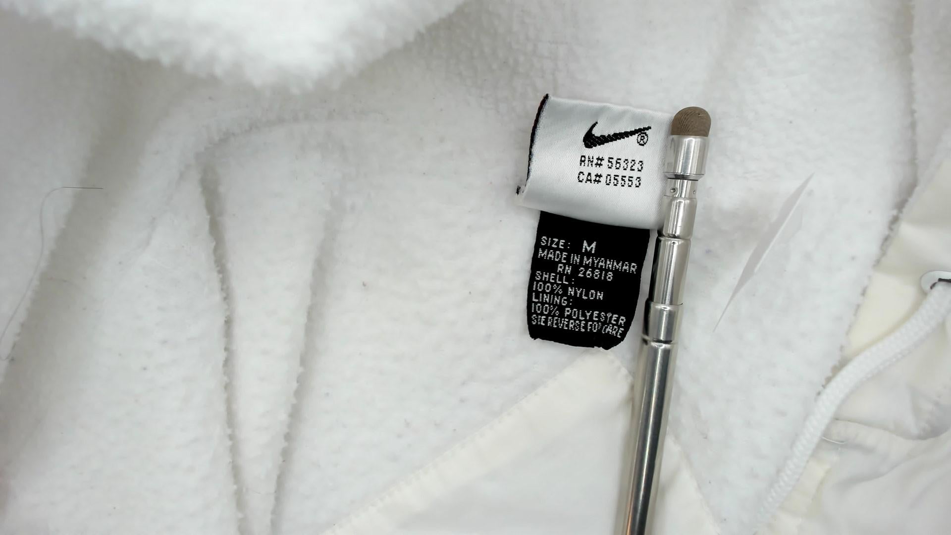 90s Nike Air Windbreaker Hooded Full Zip Jacket White Nylon Large L