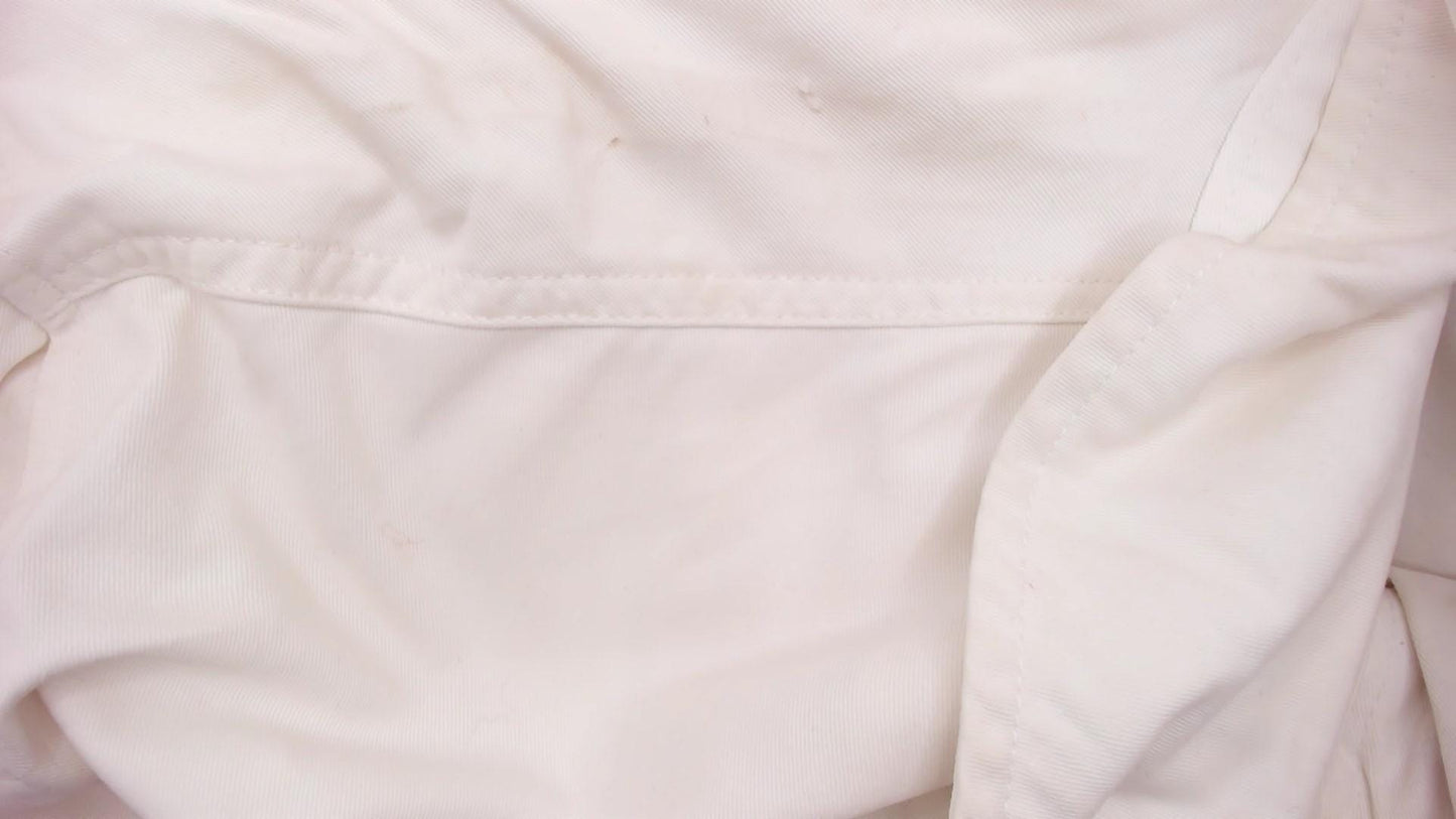 90s Adrienne Vittadini Cotton Utility Jacket Cream Pointed Collar Medium M