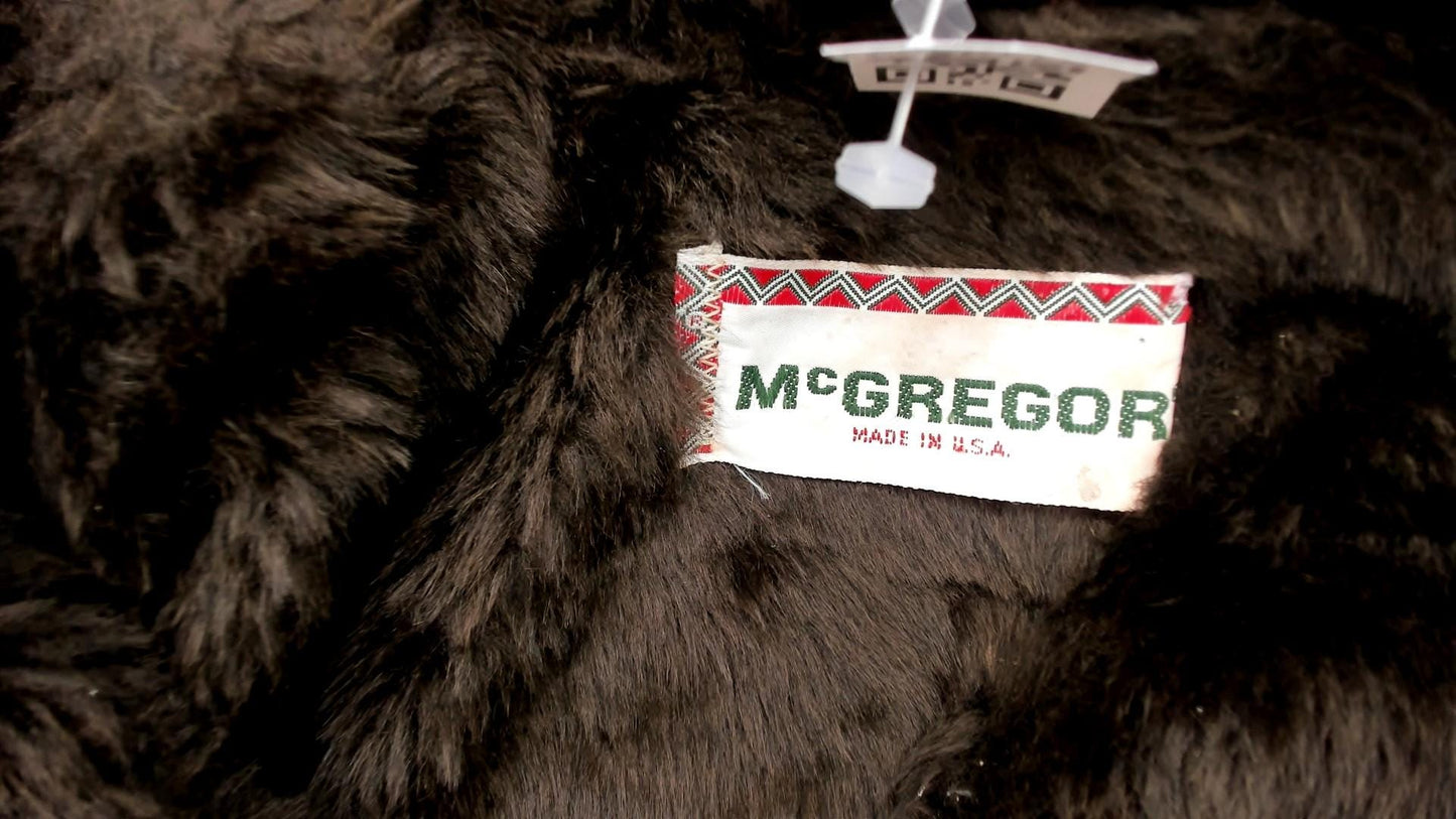 70s McGrégor Brown Parka Detachable Hood Faux Fur Collar Small