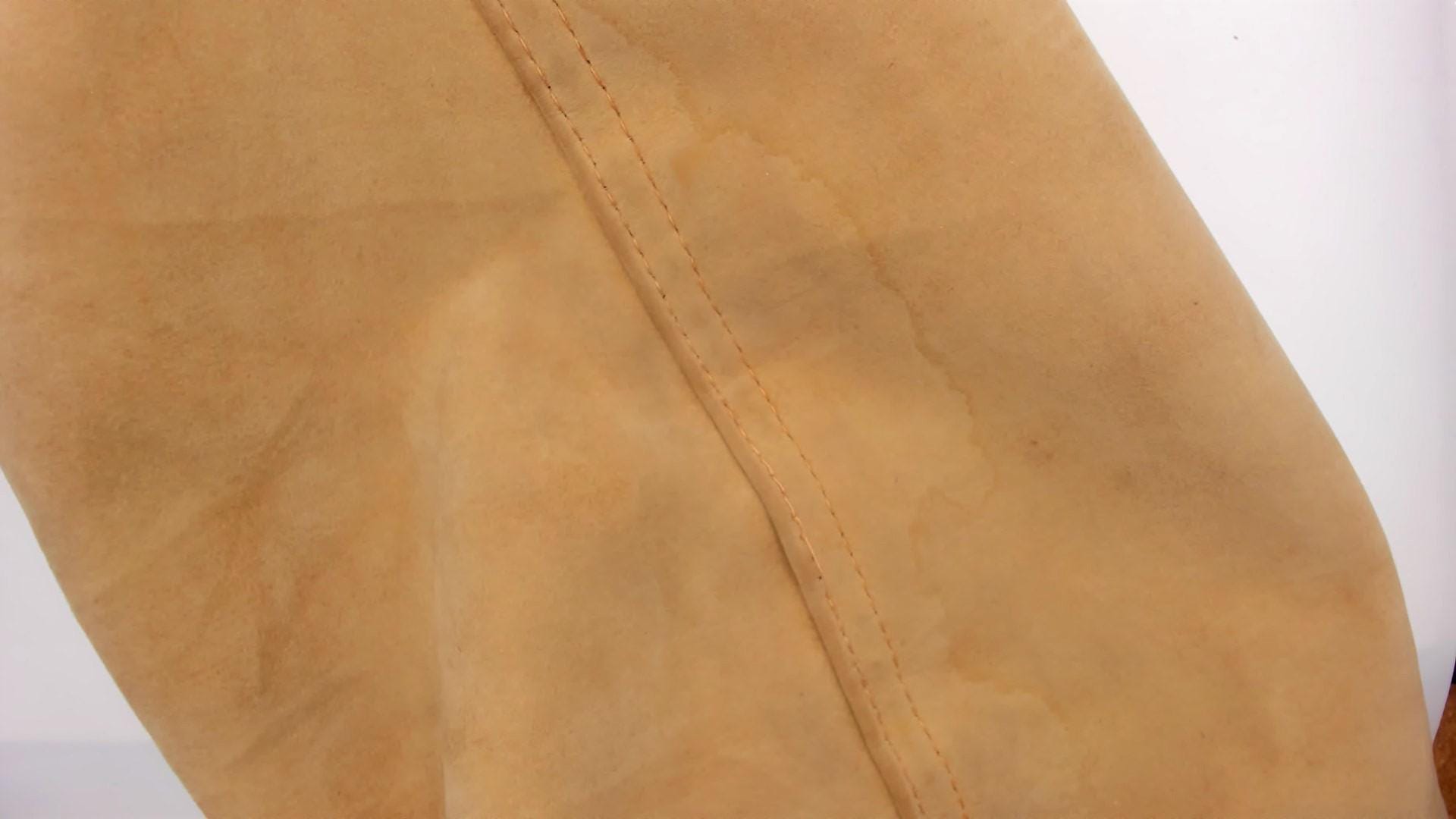 70s Wiman Tan Faux Suede Jacket Sherpa Collar Wide Notch Large