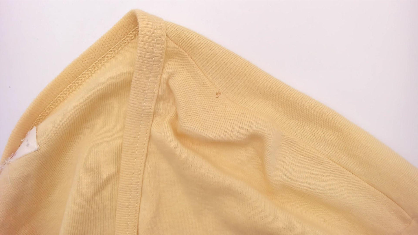 80s Chimpanzee Rehabilitation The Gambia Yellow Cotton V-Neck Tee Large L