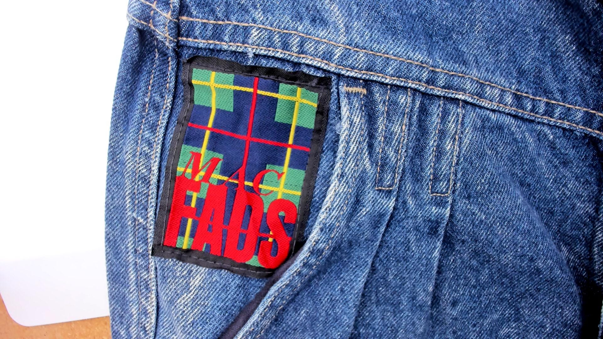 90s Mac Fads High Waist Acid Wash Jeans Pleated Front Tapered Blue Small
