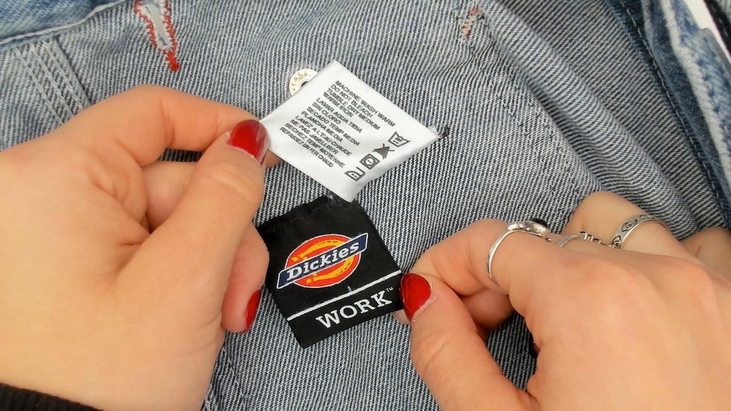 90s Dickies Denim Overalls Blue Baggy Workwear Carpenter Bib XL