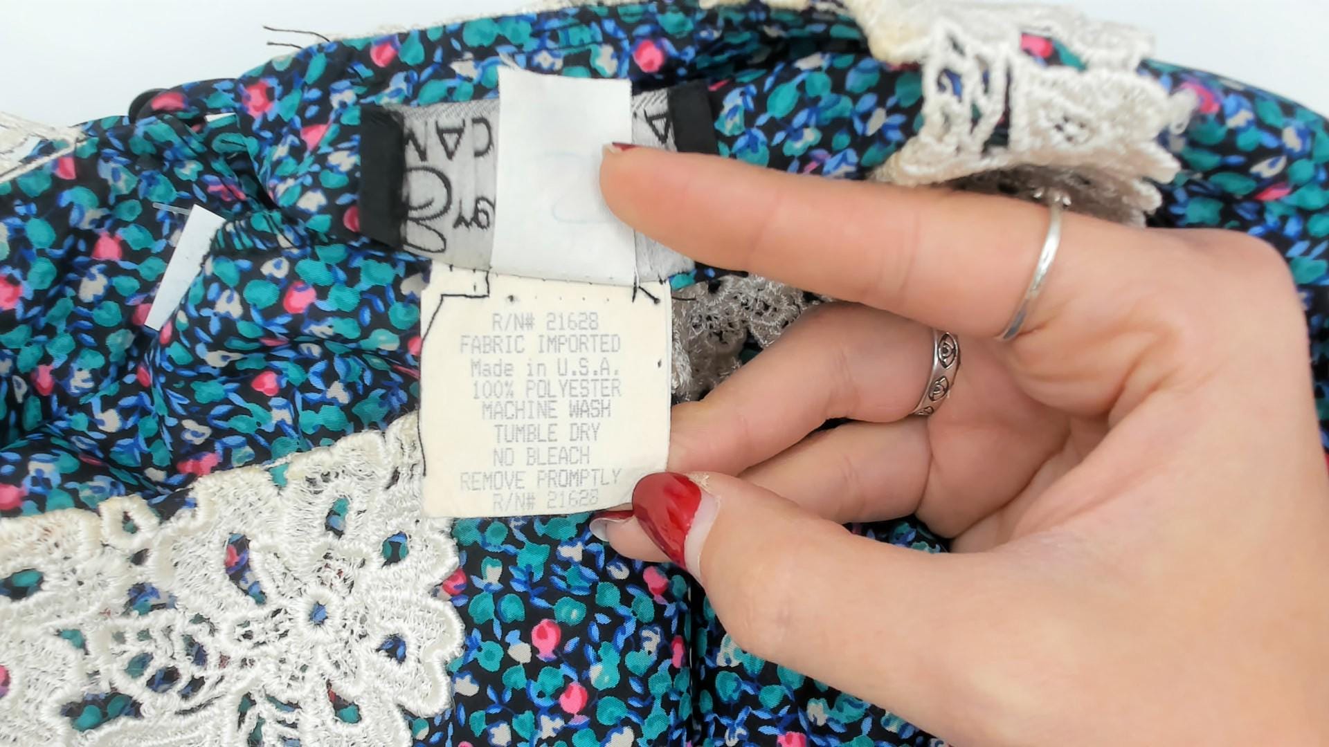 80s Brelli Originals Ditsy Floral Mini Dress Puff Sleeve Peter Pan Collar Large L