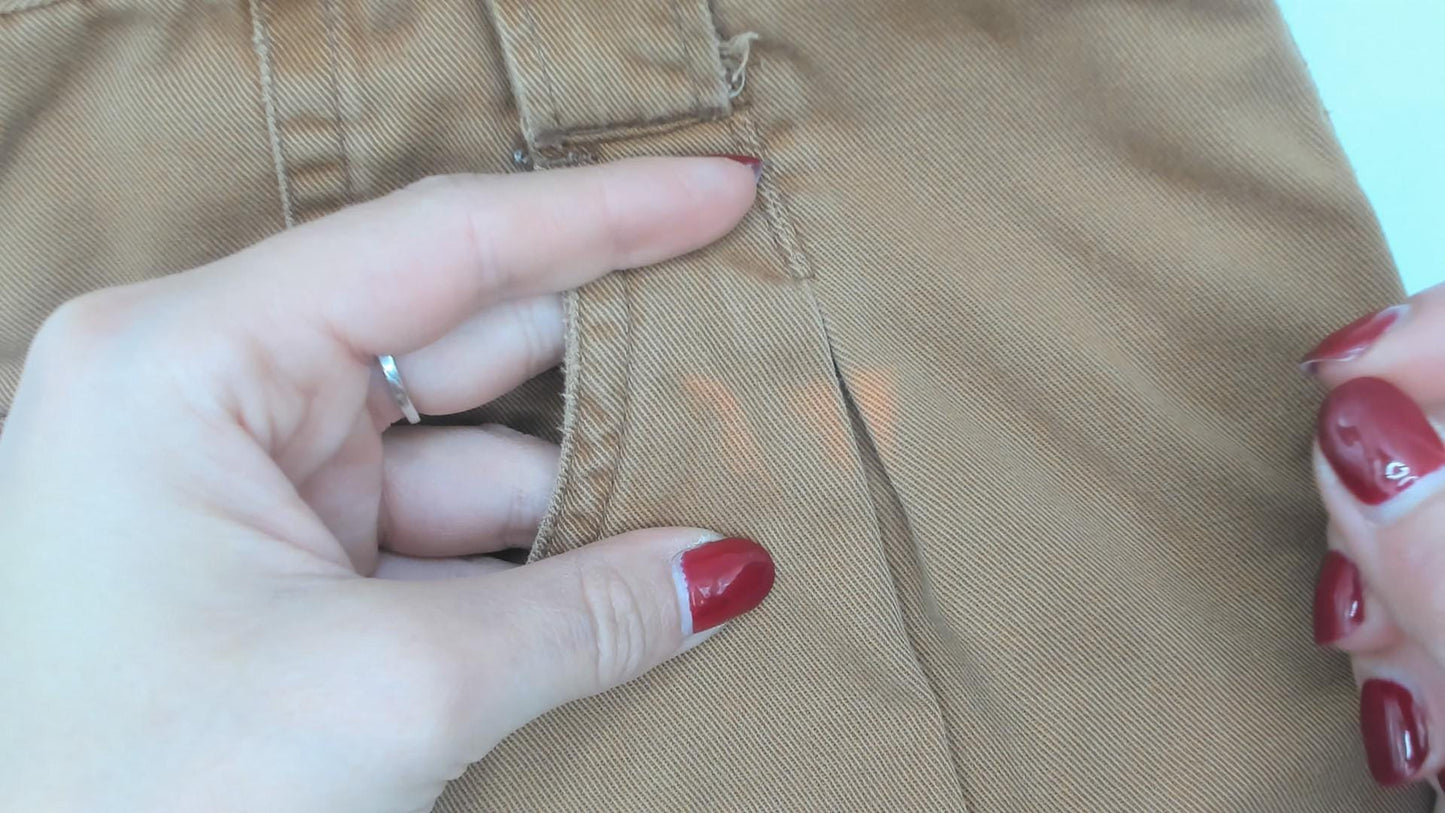 90s Pleated Trousers Mustard Cotton High Waisted Tapered Small S