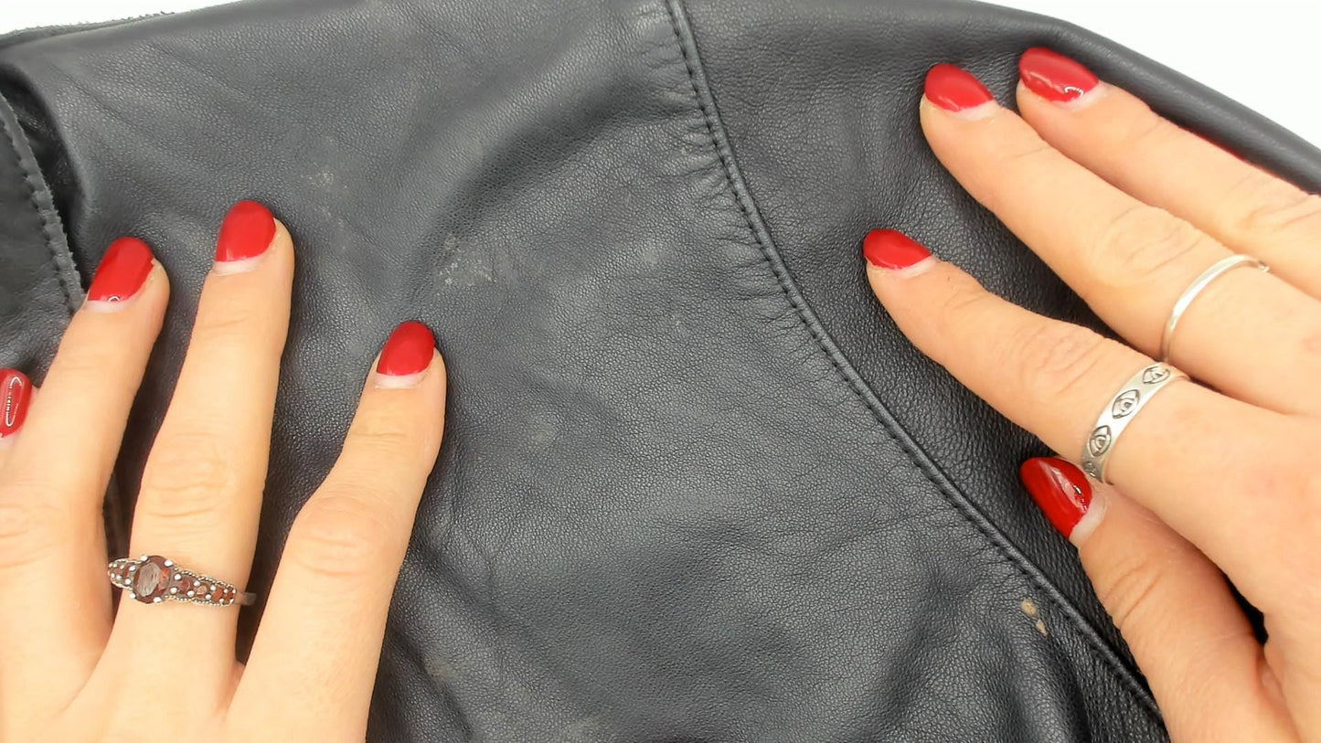 90s Katherine Kelly Black Lambskin Leather Jacket Button Front Large L