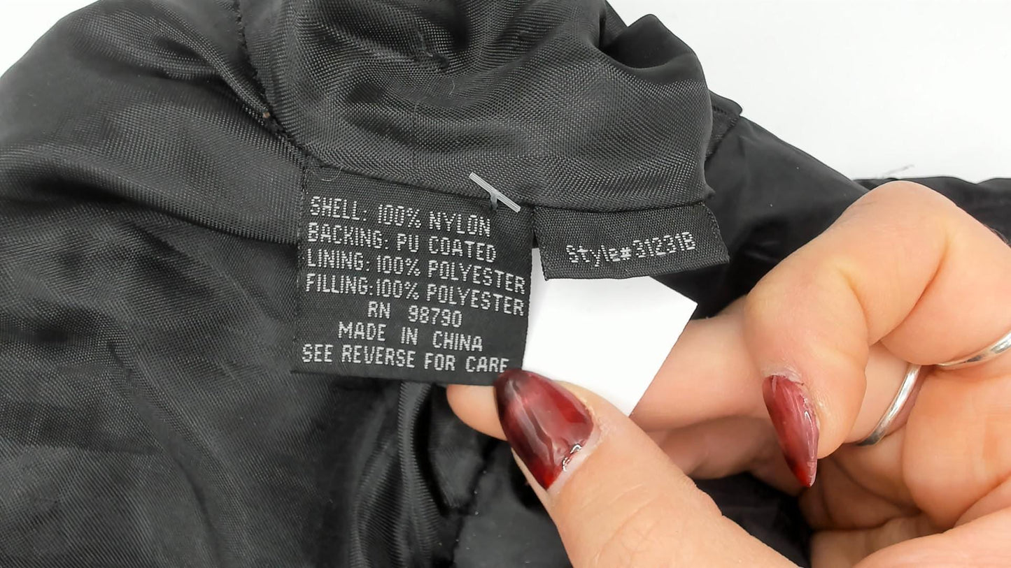 Y2K Dollhouse Black Bomber Jacket Snap Front Knit Collar Cropped Medium M