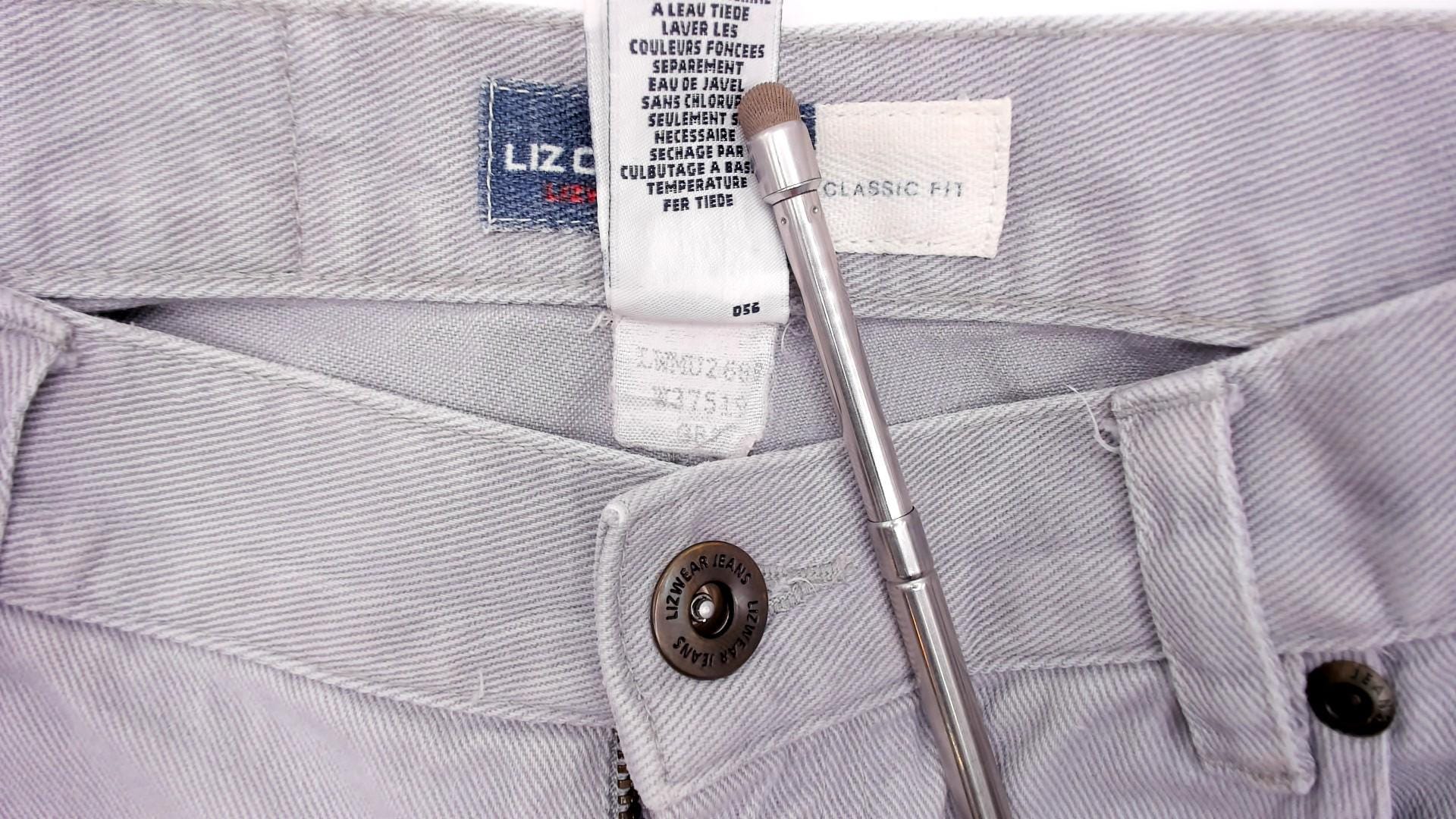 90s Liz Claiborne Grey High-Waisted Tapered Denim Jeans Small S