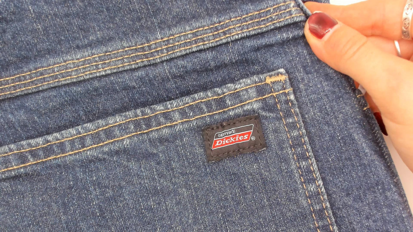 Dickies Carpenter Jeans Dark Wash Straight Leg Utility Denim 32x32 Medium