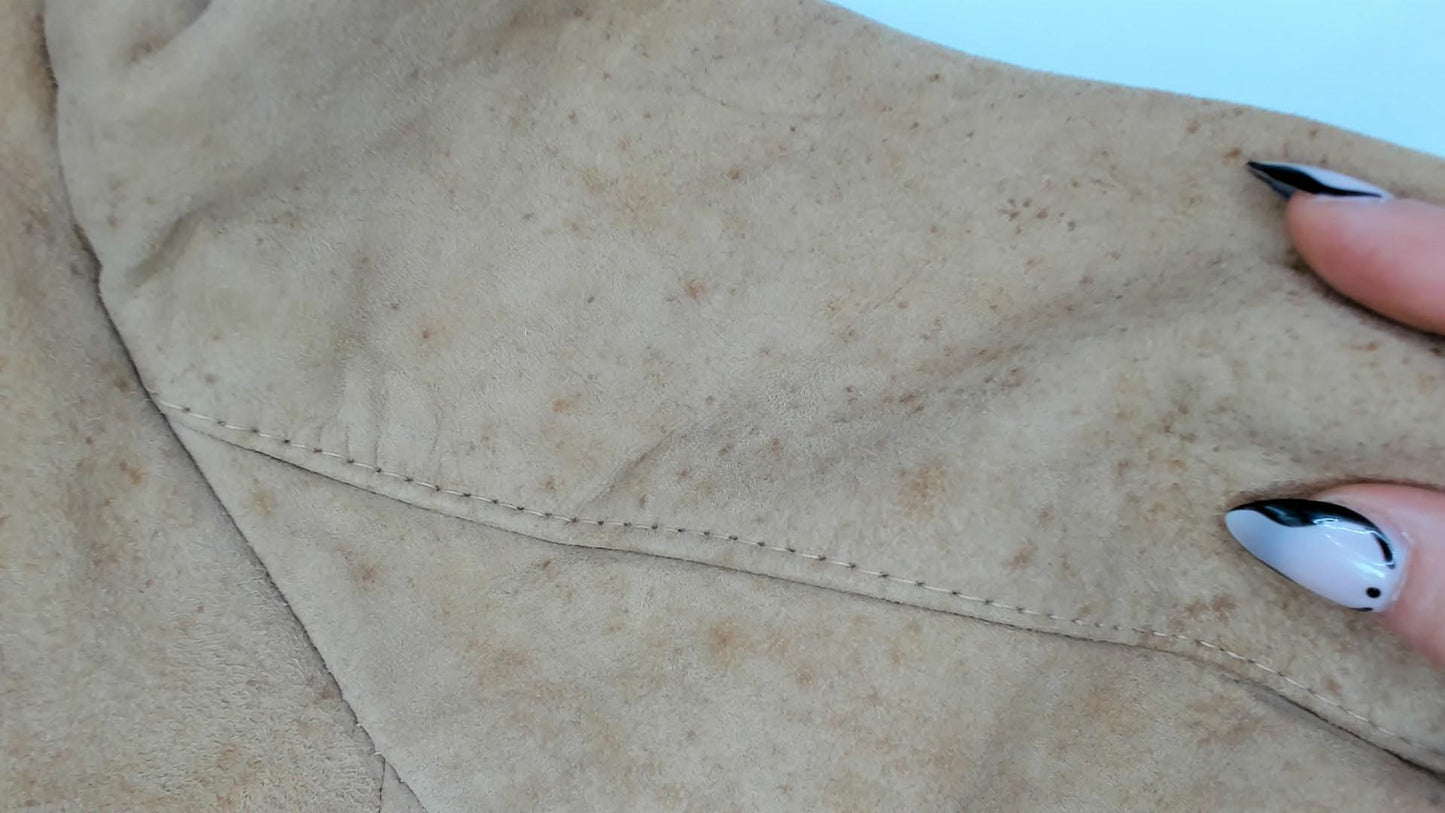 70s Reed Sportswear Suede Blazer Tan Notched Lapel Sport Coat Small S