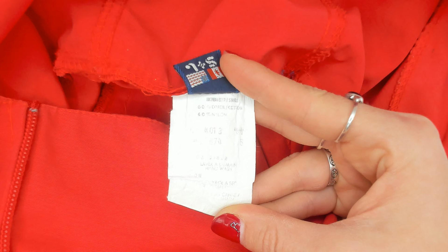 80s Red Anorak Pullover Half-Zip Windbreaker Kangaroo Pocket Jacket Extra Large
