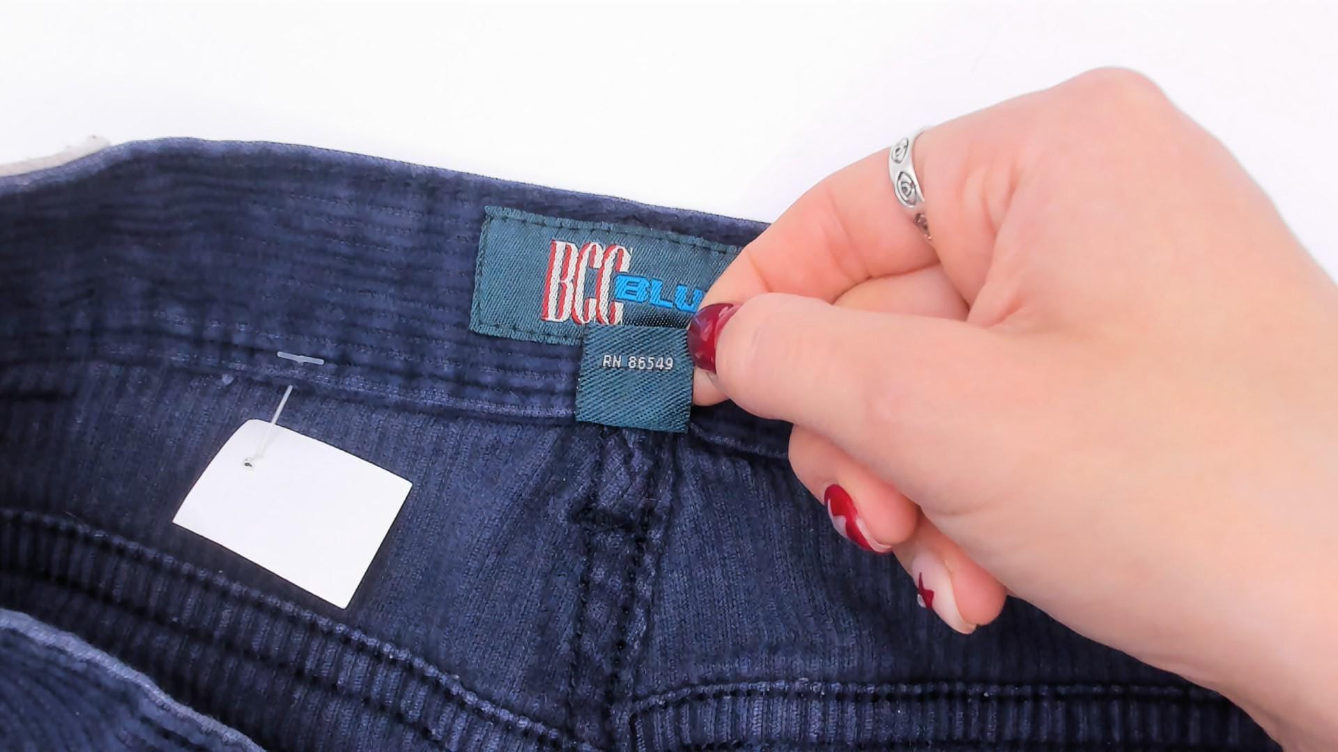 90s BCC Blues Navy Corduroy Pants Straight Leg Five Pocket 34/30