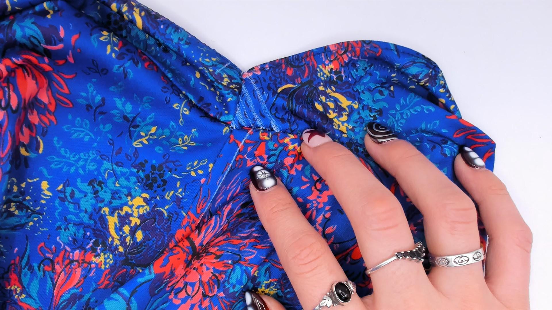 70s Improved Living Floral Shift Dress Cobalt Blue Knee-Length XL