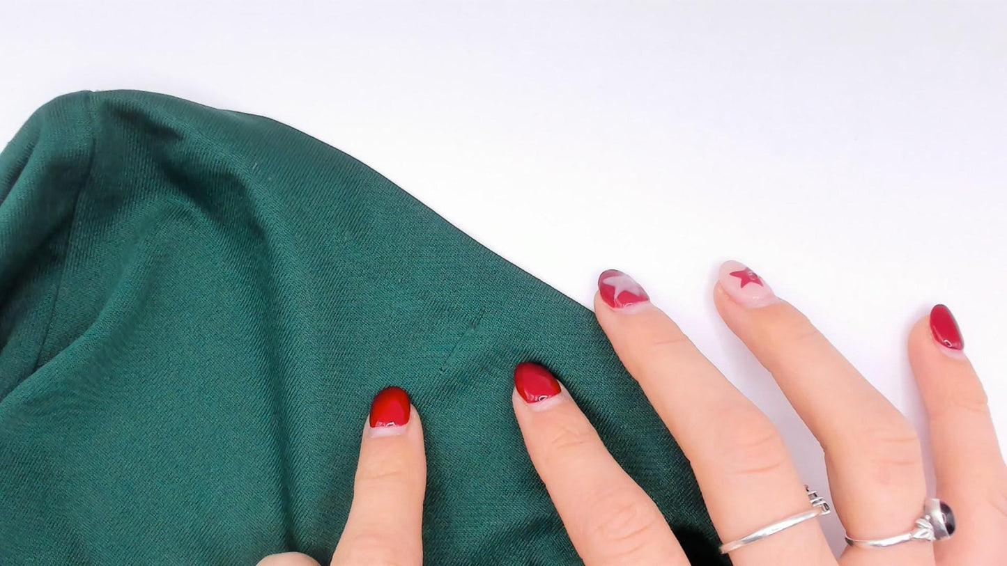 70s Sears Emerald Polo Blouse V-Neck Spread Collar Balloon Sleeve Large